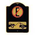 Signmission Spanish Parking Control Sign No Estacionar No Parking, Black & Gold Alum Sign, 18" H, BG-1824-22883 A-DES-BG-1824-22883